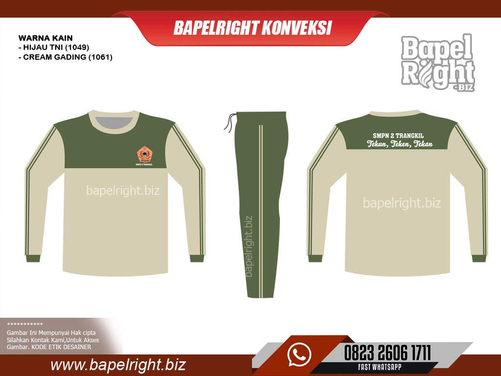 Baju Olahraga Warna Hijau Tni Cream Gading