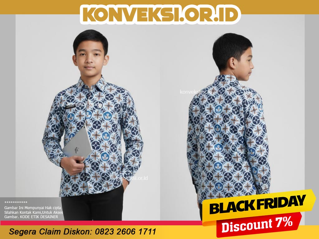 Batik Sekolah Warna Biru