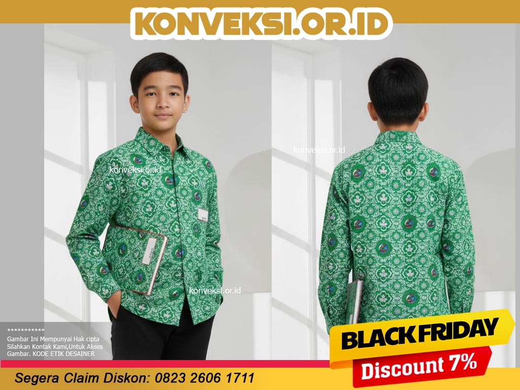 Batik Sekolah Warna Hijau
