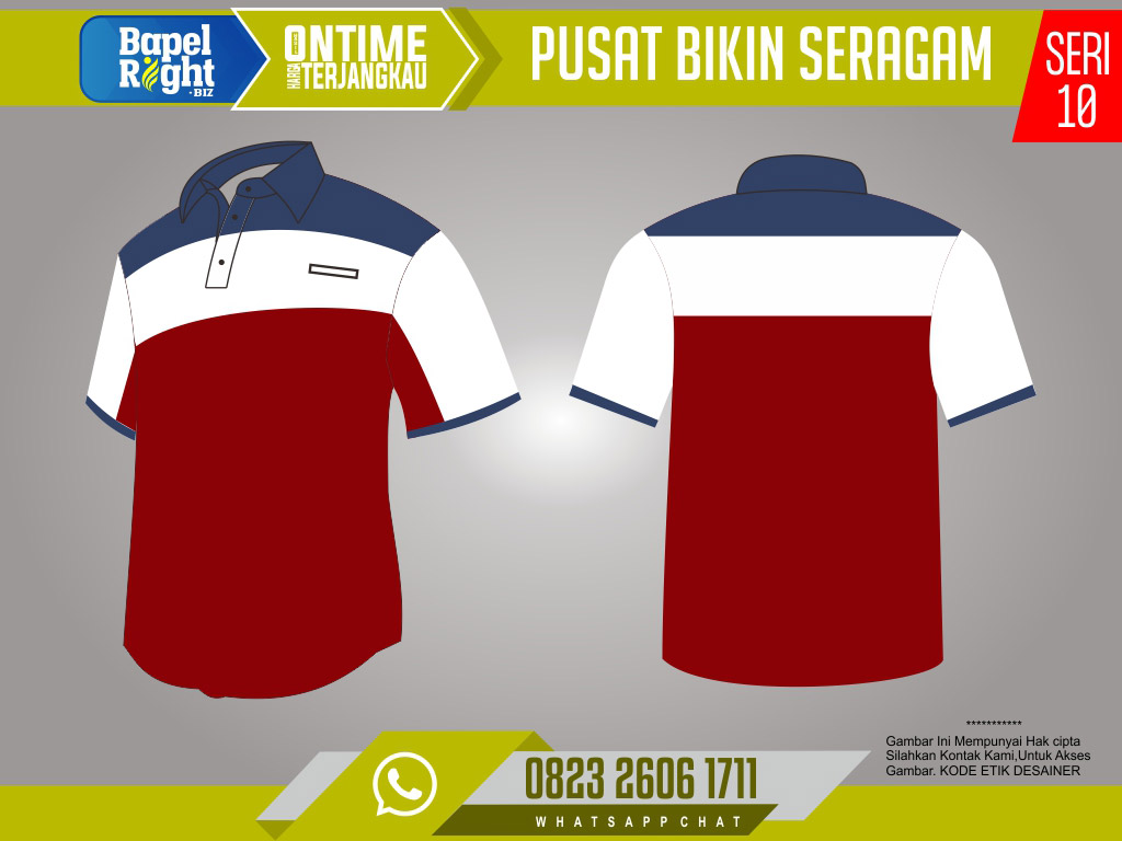 Desain Kaos Berkerah Navy Dongker Dan Merah Maroon