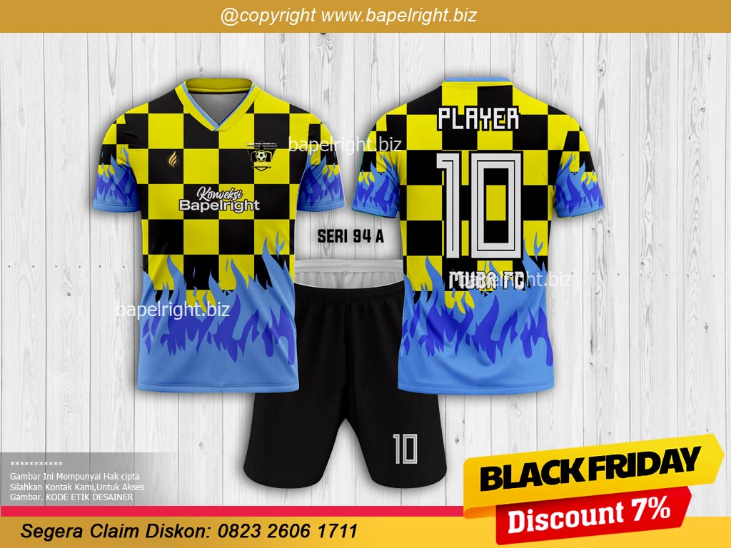 Desain Jersey Kuning Biru Seri 94a
