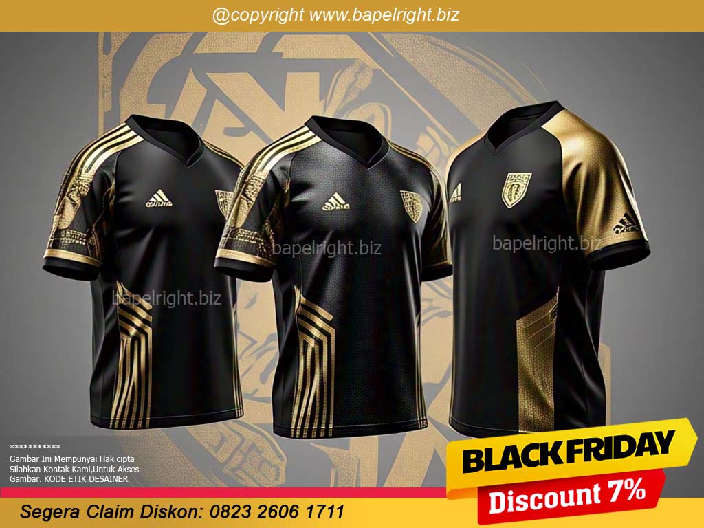 Desain Jersey Futsal Hitam Gold Yang Menarik