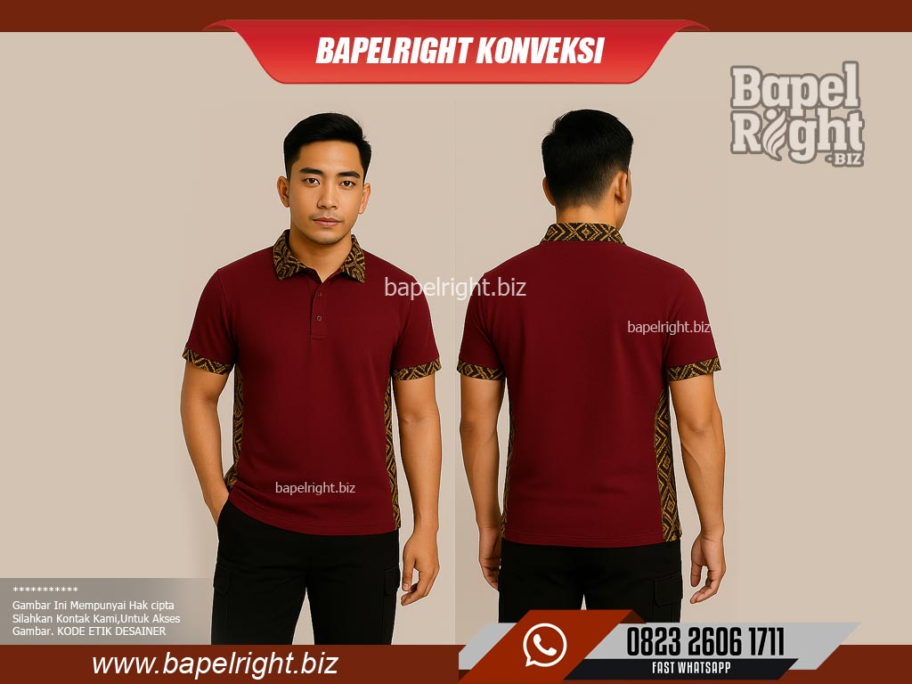 Contoh Baju Berkerah Maroon