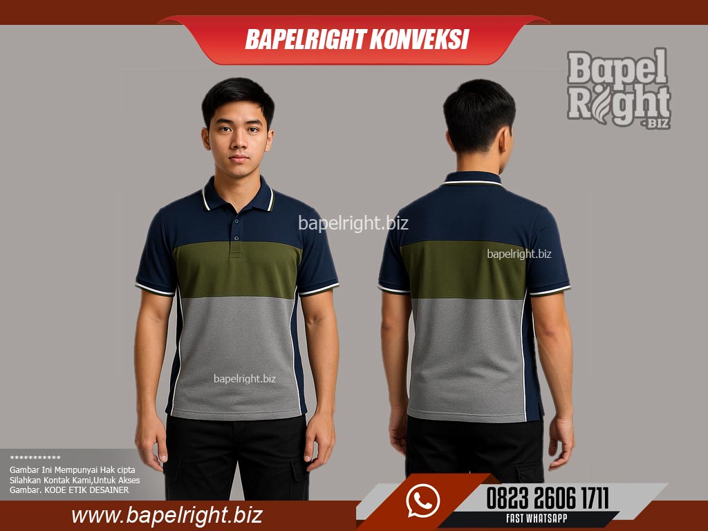 Desain Kaos Berkerah Warna Abu Muda